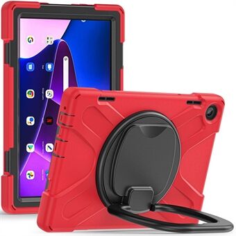 För Lenovo Tab M10 (Gen 3) TB-328FU / TB-328XU-datorplatta + silikonfodral med handtag och roterande stativ som skyddar mot stötar.