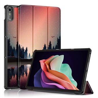 För Lenovo Tab P11 Gen 2 mönsterutskrift PU läder skyddande skal vikbar ställ smart tablet-fodral med automatisk väckning / sömn.