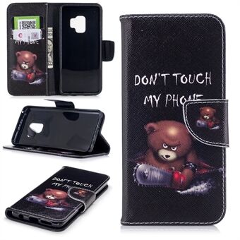 Pattern Printing Card Holder Leather Protection Mobile Shell for Samsung Galaxy S9
