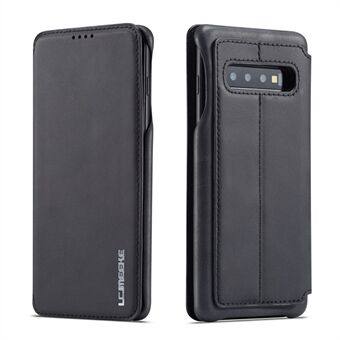 LC.IMEEKE Retro Style Läderkorthållare Fodral för Samsung Galaxy S10