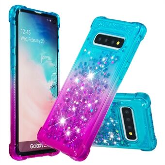 Gradient Glitter Powder Quicksand TPU-fodral för Samsung Galaxy S10