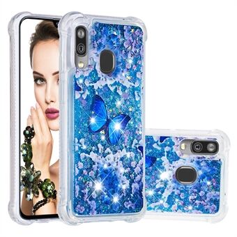 Mönster utskrift Glitter pulver Quicksand TPU skal för Samsung Galaxy A40