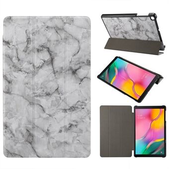 Marmortextur med tri-fold PU-läderställ för Galaxy Tab A 10.1 (2019) SM-T515 / SM-T510