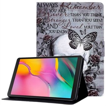 För Samsung Galaxy Tab A 10.1 (2019) T510 / T515 Justerbar Ställning PU Läder Plånboksfodral Tryckt Mönster Korthållare Stötskyddande Skydd