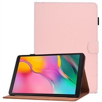 För Samsung Galaxy Tab A 10.1 (2019) T510 / T515 PU-läderfodral för surfplatta med solid färg, magnetisk knäppning, justerbar ställning och kortplatser.