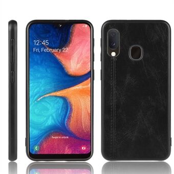 Läderbelagd PC + TPU Hybrid Phone Shell Skal för Samsung Galaxy A20e