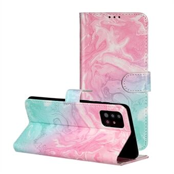 Mönsterutskrift PU- Stand Mobiltelefonskal för Samsung Galaxy A51