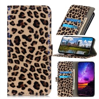 Glossy Leopard Texture Läder Stand Fodral till Samsung Galaxy A71