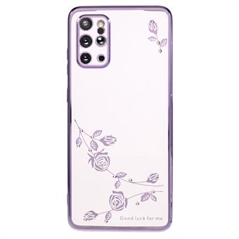 För Samsung Galaxy S20 Plus 5G / 4G Rhinestone telefonfodral Blommönster galvanisering TPU-skal