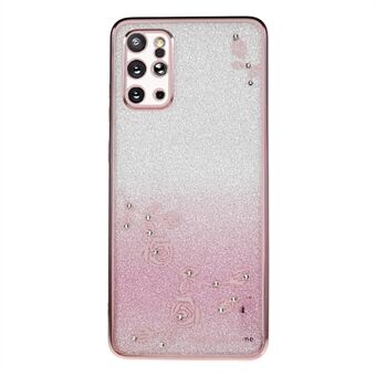 För Samsung Galaxy S20 Plus 5G / 4G Gradient Glitter TPU-fodral Rhinestone Flower Pattern Telefonskal