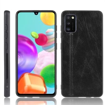 PU-läderbelagd PC + TPU Hybrid Cover-fodral för Samsung Galaxy A41 (global version) - Svart