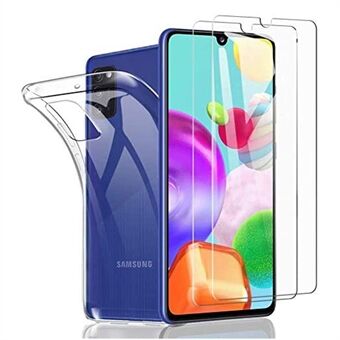 Transparent TPU-telefonskal + skärmfilm i härdat glas för Samsung Galaxy A41 (global version)