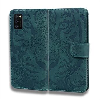 Imprinted Tiger Mönster Läder ringer fallet med plånboken Stand för Samsung Galaxy A41 (Global Version)