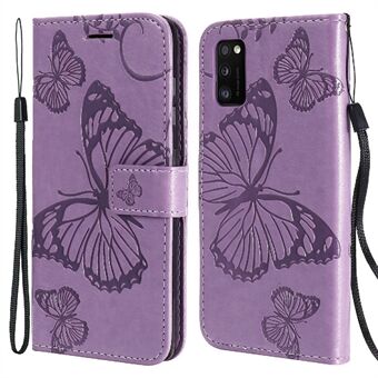 Imprint Butterfly Drop-proof Stand med rem för Samsung Galaxy A41 (global version)