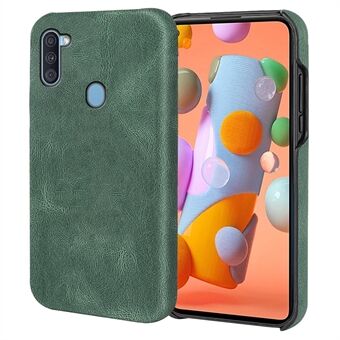 Fallskydd PU-läderbelagd PC-telefonfodral Shell för Samsung Galaxy M11 / A11 (EU-version)