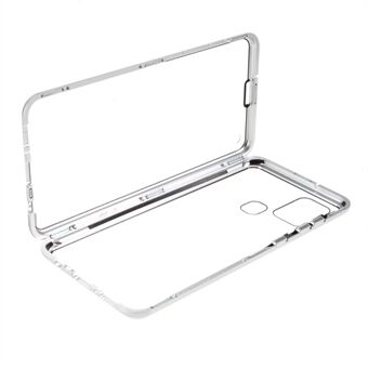 Löstagbar magnetisk metallram + dubbelsidigt härdat glasfodral Hybridskal för Samsung Galaxy A21s