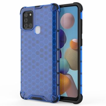 Honeycomb Pattern Shockproof TPU + PC Hybrid Cover för Samsung Galaxy A21s