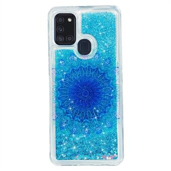 Glitterpulverpräglat Quicksand TPU-fodral för Samsung Galaxy A21s