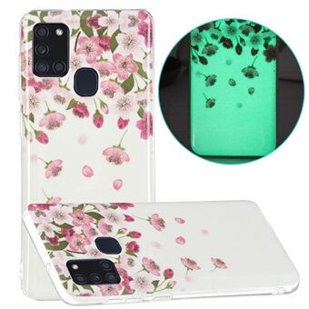 Noctilucent Pattern Phone Case IMD Luminous Soft TPU Cover för Samsung Galaxy A21s (global version)