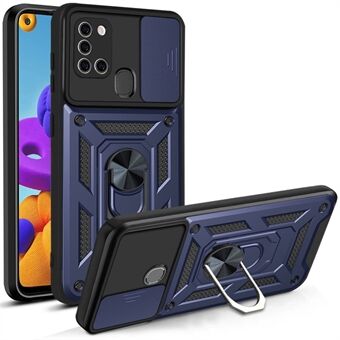 Stativ PC + TPU Anti-fingeravtryck Slitstarkt kamerafodral Telefonfodral för Samsung Galaxy A21s