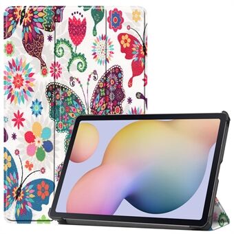 Mönsterutskrift PU-läder Tri-fold Ställbart Skyddsskal för Samsung Galaxy Tab S7 T870 / S8.