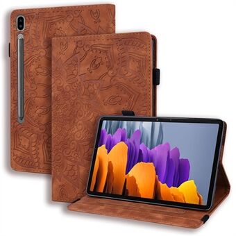 För Samsung Galaxy Tab S9 FE / S9 / S8 / S7, Läderfodral med Ställ och Blommigt Mönster, med Pennhållare och Rem.