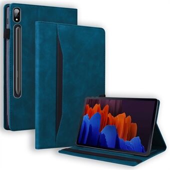 För Samsung Galaxy Tab S9 FE / S9 / S8 / S7 PU-läder Företagsplånboksskydd med stativ och pennhållare.