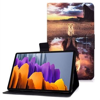 För Samsung Galaxy Tab S7 T870/Galaxy Tab S8 X700 X706 Anti-drop Mönstertryck Läderfodral för surfplatta Skyddande skal