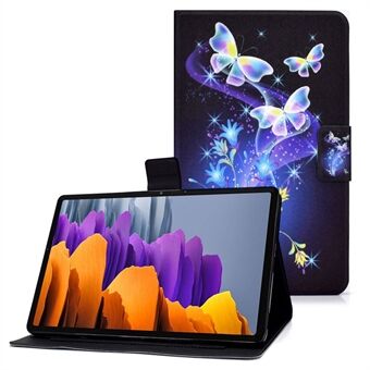 För Samsung Galaxy Tab S7 T870/Galaxy Tab S8 X700 X706 Anti-drop Mönsterutskrift Läderfodral Skyddande omslag för surfplatta