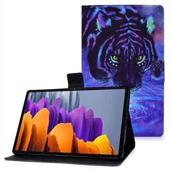 För Samsung Galaxy Tab S7 T870 / Galaxy Tab S8 X700 X706, Mönstertryckt Läderfodral För Surfplatta med Skyddande Stötdämpning.