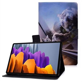 För Samsung Galaxy Tab S7 T870/Galaxy Tab S8 X700 X706 Mönsterutskrift Anti-drop Läderfodral för surfplatta Skyddande överdrag