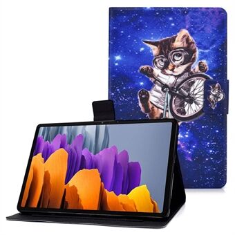 För Samsung Galaxy Tab S7 T870/Galaxy Tab S8 X700 X706 anti-drop mönsterutskrift läderfodral skyddande skal för surfplatta.