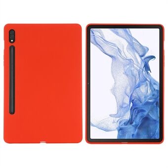 För Samsung Galaxy Tab S8/S7 Solid Color Surfplatta Fodral med Mikrofiberfodring Flytande Silikon Anti-fall Skyddande Skal