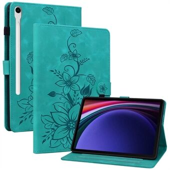 För Samsung Galaxy Tab S9 / Tab S7 / Tab S8-fodral i PU-läder+TPU med ståfunktion och liljedesign för surfplatta.