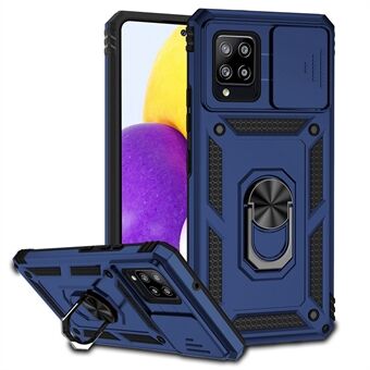 För Samsung Galaxy A42 5G Slide Camera Protector PC + TPU telefonfodral Ring Stöd Stötsäkert skal