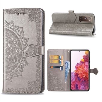 Präglat Mandala Flower Wallet Läderskal för Samsung Galaxy S20 FE 4G/FE 5G/S20 Lite/S20 FE 2022