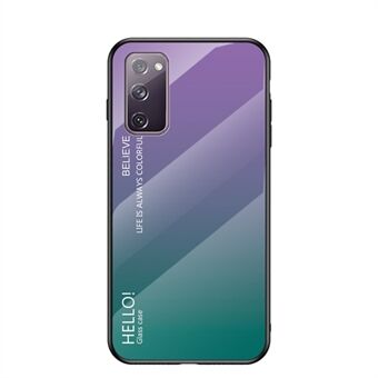 Gradient Color Tempered Glass + PC + TPU Combo Back Case för Samsung Galaxy S20 FE 5G/Fan Edition 5G/S20 FE/Fan Edition/S20 Lite/S20 FE 2022