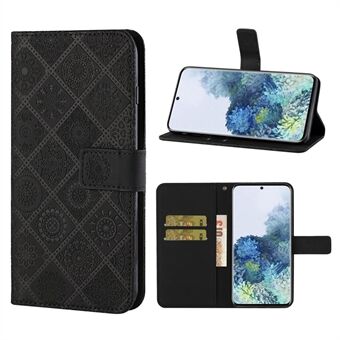 Imprint Etnisk stil Flower Wallet Läderfodral för Samsung Galaxy S20 FE 4G/FE 5G/S20 Lite/S20 FE 2022