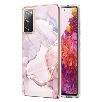 Marmormönster elektropläterad Edge Mjuk TPU Stötsäker Scratch IMD-fodral för Samsung Galaxy S20 FE 4G / 5G/S20 Lite/S20 FE 2022