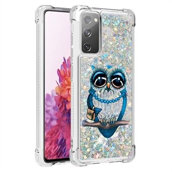 Quicksand Moving Bling Glittermönsterutskrift Klar Mjuk TPU-telefonfodral för Samsung Galaxy S20 FE 2022/S20 FE/S20 FE 5G/S20 Lite