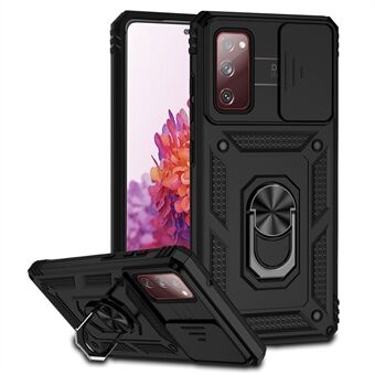 För Samsung Galaxy S20 FE 2022/S20 FE 4G/FE 5G/S20 Lite Slide Camera Protector PC + TPU-fodral Fallbeständigt Kickstand-telefonskal