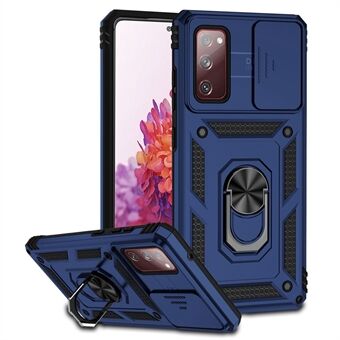 För Samsung Galaxy S20 FE 2022/S20 FE 4G/FE 5G/S20 Lite Slide Camera Protector PC + TPU-fodral Fallbeständigt Kickstand-telefonskal