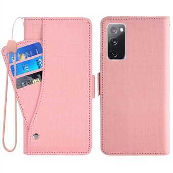 För Samsung Galaxy S20 FE / S20 FE 5G / S20 FE 2022 / S20 Lite Jean Cloth Texture PU-läder Stand Telefonfodral med roterande kortplats