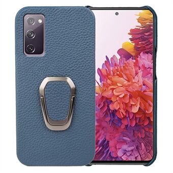 För Samsung Galaxy S20 FE 5G / S20 FE / S20 FE 2022 / S20 Lite Litchi Texture äkta läderbelagd PC-fodral Kickstand Telefonskydd