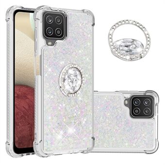 Glitter paljetter Quicksand Stötdämpad TPU-telefonskyddsskal med Ring för Samsung Galaxy A12 / M12