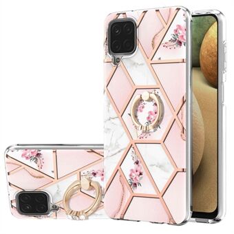 IMD Design Marmormönster, mjukt TPU-telefonfodral Ryggskyddsfodral med Ring för Samsung Galaxy A12 / M12 / F12