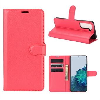 Litchi Grain Wallet Stand Läderskyddande skal till Samsung Galaxy S21 5G