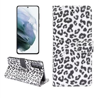 Leopard Texture plånboken Stand Phone Shell Case för Samsung Galaxy S21 5G