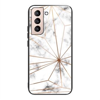 Marmormönster Härdat glas + TPU Hybrid-telefonfodral till Samsung Galaxy S21 5G