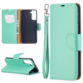 Litchi struktur med Wallet Läder Stand Fodral till Samsung Galaxy S21 + 5G